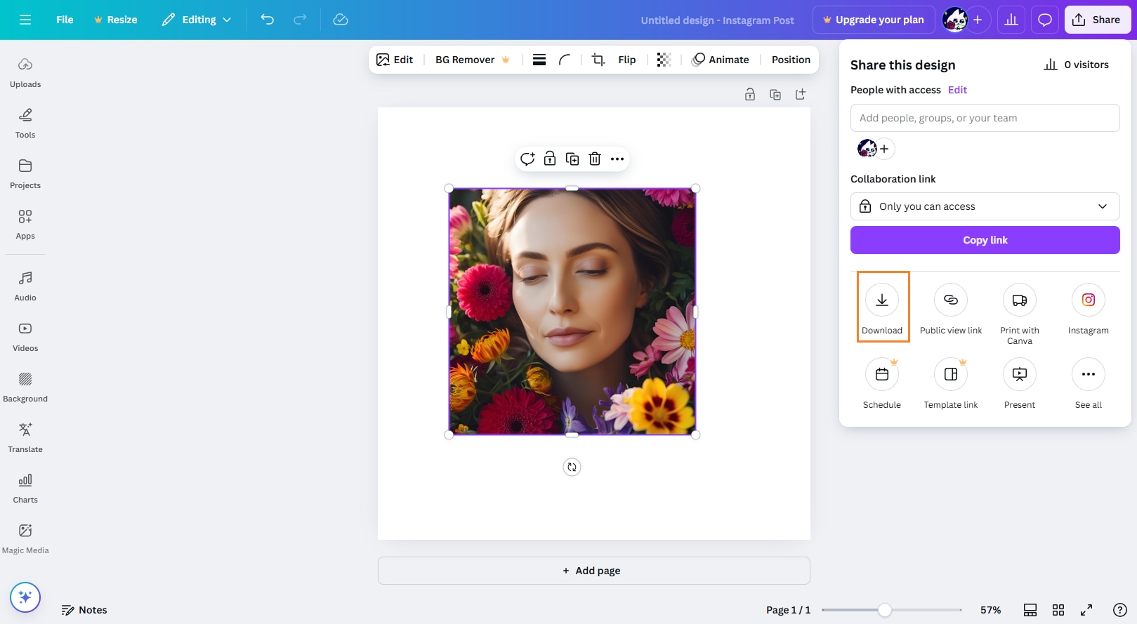 Canva ai image generator download